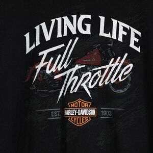 Harley-Davidson Men's 2XLarge Black Long Sleeve T-Shirt Motorcycle Theme Eagles